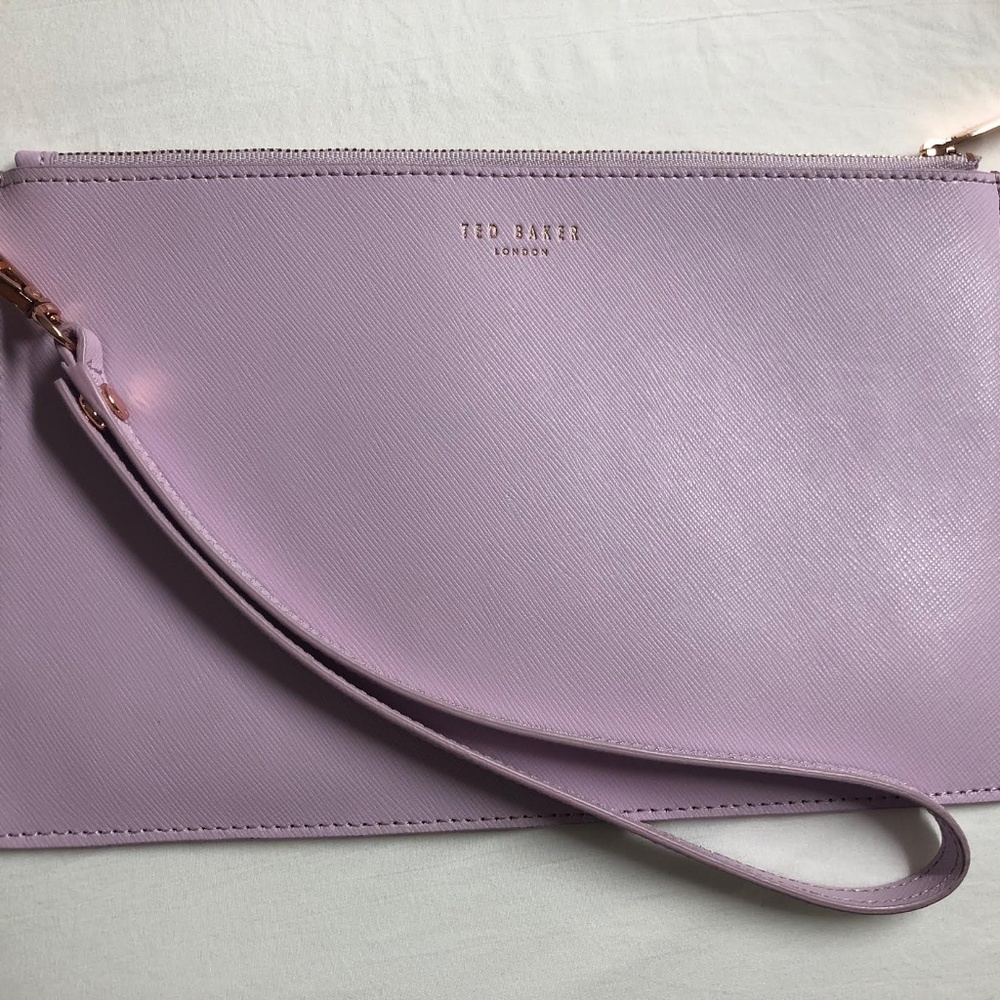 Ted Baker Clutch Light Purple with Rose Gold